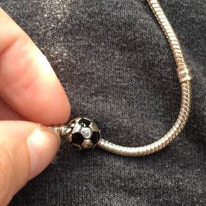 Retired Pandora Soccer Ball Charm Sterling Silver